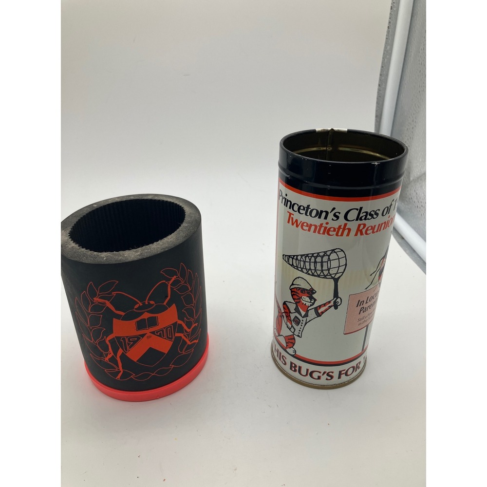 Princeton University Class of 1970 20th Reunion Tin and Can Koozie Set 1990